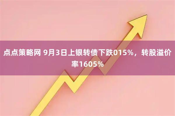 点点策略网 9月3日上银转债下跌015%，转股溢价率1605%